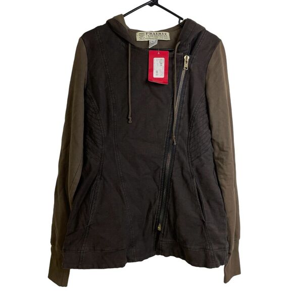Prarie Underground Ghost Rider Jacket Brown Asymmetrical Zip Womens Size Large - Picture 1 of 9